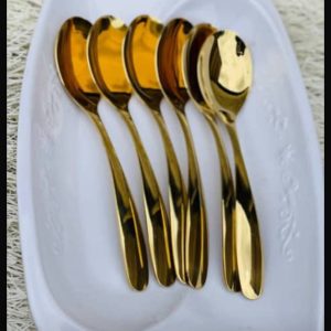 Gold thick spoon 6pcs in a pack