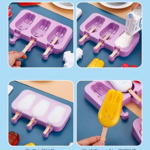 Silicone Character popsicle maker with extra sticks